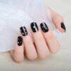 Nail Art Stickers Black Colour Press On Nail Glue Strips Pre Cured Gel Nail Stickers - Image 2