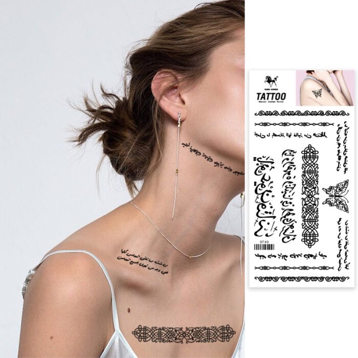 Classic Tattoo Designs waterproof coolest temporary Summer Tattoo coolest Letters Temporary Tattoos Stickers - Image 18